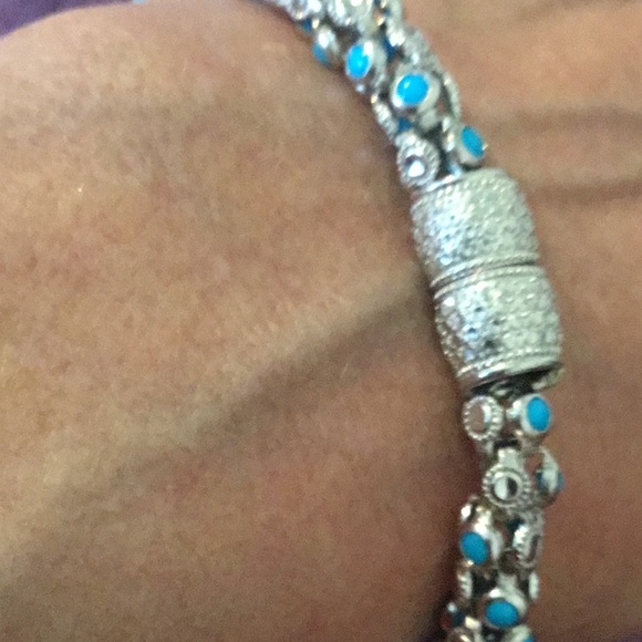NEW Vintage Bold Solid Sterling Robbins Egg Blue Turquoise Bracelet - Picture 7 of 16